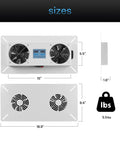 240 CFM Crawl Space Vent Fan With Thermostat And Humidistat For Serious Moisture Reduction Radon Mitigation Freeze Protection Built For Basements Attics And Crawl Spaces Air Out Easy Install With 3 Year Warranty, showing dimensions and weight.