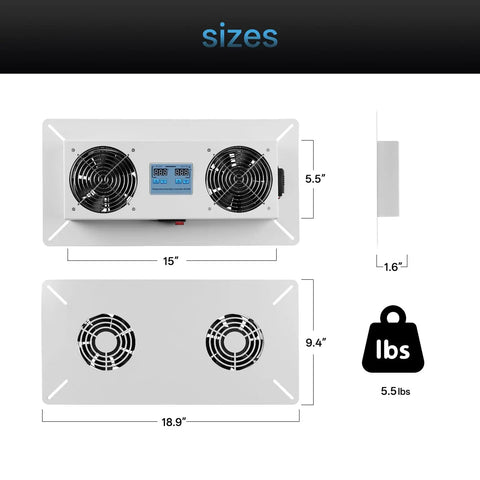 240 CFM Crawl Space Vent Fan With Thermostat And Humidistat For Serious Moisture Reduction Radon Mitigation Freeze Protection Built For Basements Attics And Crawl Spaces Air Out Easy Install With 3 Year Warranty, showing dimensions and weight.