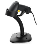1D USB Barcode Scanner with Intelligent Stand No Fuss Wired Scanner Delivers Snappy 32 Bit Processing for Precise Decoding