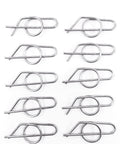 Set of 10 steel heavy duty replacement spring locking cotter pins for John Deere lawn and garden tractors.