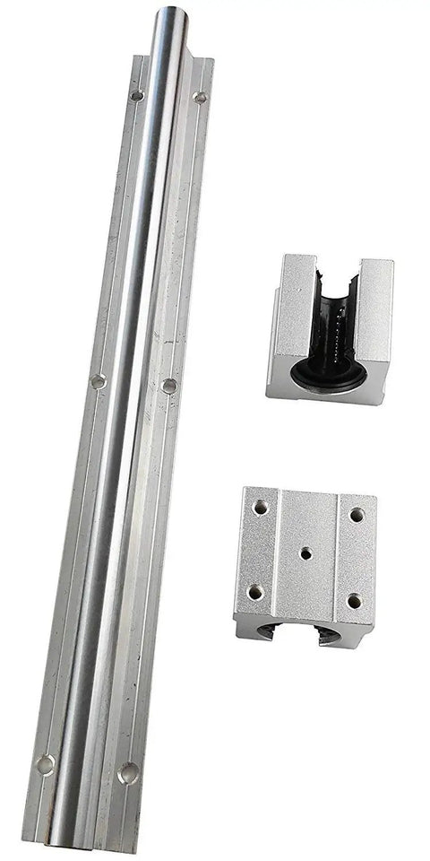 SBR20 350mm Linear Guide Rail With Two SBR20UU Preloaded Blocks for CNC Rigs and 3D Printers, 20mm diameter, 45mm wide, 150mm pitch