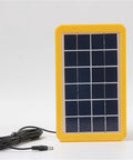 Portable Solar Camping Lantern And Phone Charger Generator System For Outdoor Emergency Backups with yellow frame solar panel.