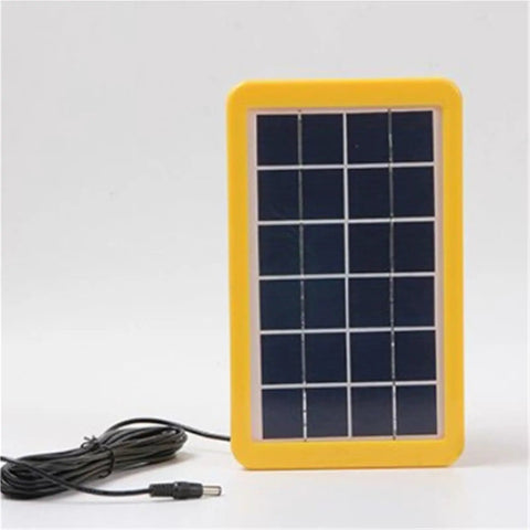 Portable Solar Camping Lantern And Phone Charger Generator System For Outdoor Emergency Backups with yellow frame solar panel.