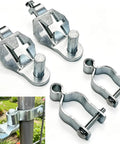 Heavy Duty T Post Gate Hinge Assembly Kit With Galvanized Steel Pins And Female Brackets For Chain Link Fences quick install components.