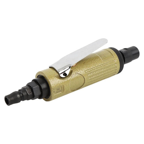 Knockout High Octane Pneumatic Die Grinder With Six Millimeter Collet System For Rock Solid Performance On The Shop Floor Featuring Durable Alloy Steel Build One Quarter Inch Pt Air Inlet And Swift Straight Shaft Design For Precision Tasks Done Right, featuring steel frame and quarter inch inlet.