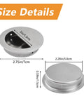 Dimensions of Hidden Concealed Recessed Sliding Door Pull Handles Pack Of 2 In Brushed Stainless Steel Round Flush Door Knob.
