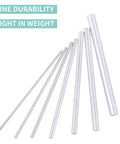 DIY Metal Rod Set 21 Pcs Brass, Stainless Steel, Aluminum Lathe Bar Stock shown with various sizes and fine durability UV text