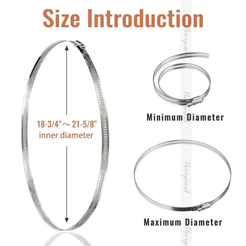 20 Inch Stainless Steel Hose Clamp Kit 5 Pack Adjustable Worm Gear Clamps For Water Pipes Beefy 304 Stainless Build Leak Proof Seal For Garden RV Marine And Auto Use Size Introduction