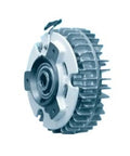 Hollow Shaft Type Magnetic Powder Brake ZA-0.6Y, compact design, metal construction, side view showing fins and mounting