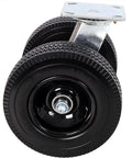 8 Inch Dual Wheel Swivel Caster Workhorse Heavy Duty Flat Free PU Tires With Zinc Plated Top Plate 660 Lbs Load Capacity Ideal For Cart Dolly Equipment And Industrial Transport, dual-wheel view