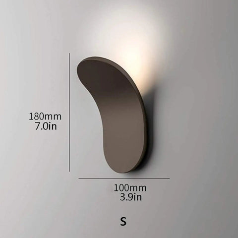 Slick Modern LED Wall Sconce For Living Room And Bedroom Featuring Solid Iron Frame With Smooth Acrylic Shade No Hassle Wall Mount Setup For Chill Ambient Lighting And A Total Room Vibe Upgrade Bronze Large, showcasing a sleek bronze design and dimensions.
