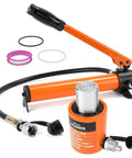 Nilight 20T hydraulic cylinder jack kit, orange low-profile single-acting lifting cylinder with manual pump and hoses