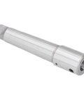 Side view of MT4 to R8 drill adapter sleeve, Morse taper to R8, steel, 19.05 mm taper, coolant holes.