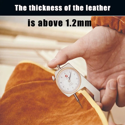 Measuring leather thickness over 1.2mm for Leather Welding Hood With Neck Drape And Full Head Coverage, Heavy Duty Cowhide Protector