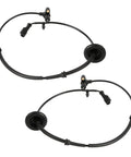 Two black ABS wheel speed sensors with wiring for rear left and right on Ford Mustang 1999-2004.