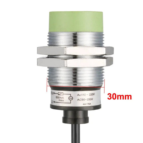 Inductive Proximity Sensor Switch 15mm Detect Distance For Iron Objects 110-220V Or 90-250V AC 500mA NO Output 2-Wire
