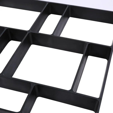 Concrete Mold 45x40x4cm 10 Cell Paver Mold For Diy Garden Walkway Reusable Stepping Stone Maker in black rectangular design.