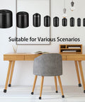 320 Pieces Black Rubber End Caps Set With Round Vinyl Caps For Bolt And Screw Protection In Ten Sizes shown on furniture legs