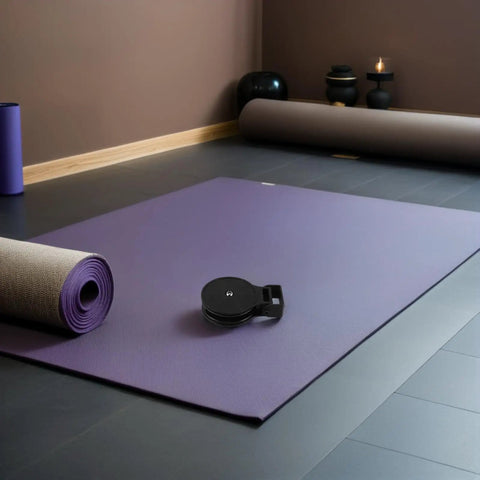 2 Pack Fitness Pulley System With Bearing For Cable Machine Attachments, Gym Pulley Wheel For Home Gym Strength Training, Lifting Roller For Smooth Rolling And Effortless Gains on purple yoga mat