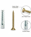 100 Piece Heavy Duty M5 Drywall Anchor And Screw Set With Carbon Steel Zinc Plated Wall Anchors for Hollow Walls