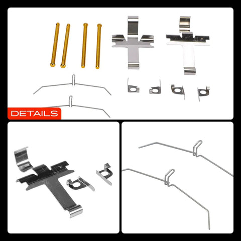 Cool Front Side Disc Brake Hardware Kit For Subaru Models Like The Impreza 2006 And 2007, Super Reliable Stuff To Get Your Brakes Slinging Again Without Any Drama Or Issues At All Today. Front disc brake hardware kit with springs and pins, metal OEM replacement parts.