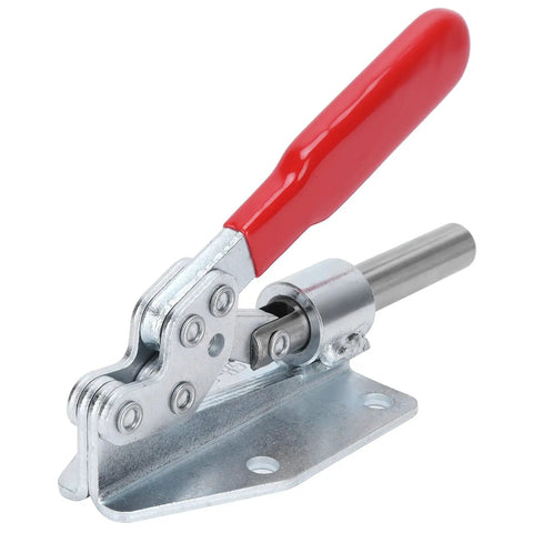 Beefy Push Pull Toggle Clamp for Quick Fixture Setup 180kg Holding Force Iron and Plastic Construction 13x8.5cm Clamp Tool for Equipment Installation Home Decor Woodworking Hand Use, red handle
