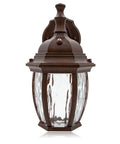 Outdoor Wall Light Sconce With Dusk To Dawn Sensor, 580 Lumens Of Warm 3000K Glow, Clear Water Glass, Aged Bronze Aluminum Base