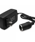 Rock Solid AC To DC 12 Volt Power Converter 24 Watt 2 Amp Adapter with cigarette lighter plug and power cord.