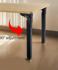Four Pack Heavy Duty Adjustable Metal Furniture Legs Black Folding 90 Degree Table Feet Height Adjustable 0 To 10mm Self Locking Iron Supports