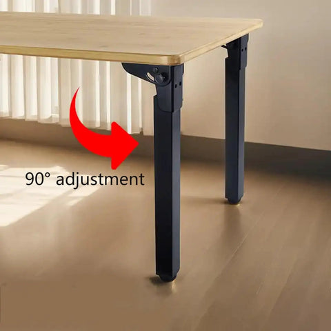 Four Pack Heavy Duty Adjustable Metal Furniture Legs Black Folding 90 Degree Table Feet Height Adjustable 0 To 10mm Self Locking Iron Supports