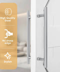 16 Inch Push Pull Door Handle Double Sided H Shape Stainless Steel For Sliding And Swing Doors Heavy Duty Silver Finish