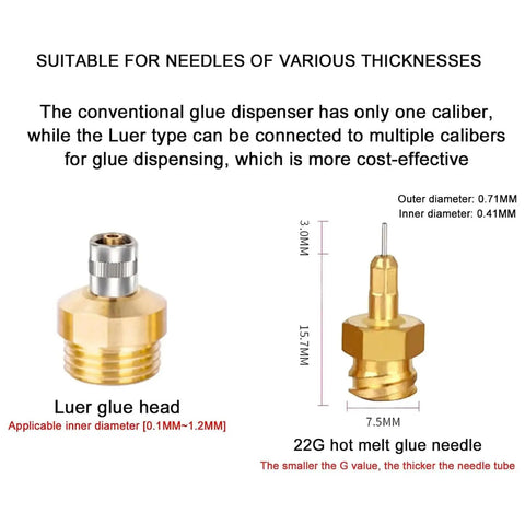 Easy Setup Hot Melt Glue Dispenser 30ml With Foot Switch And Mounting Bracket For Electronics Assembly, No Sweat To Use, Precise Glue Flow From Continuous To Drip, Rotatable Heating Head For Clean, Reliable Bonding. Luer glue head and 22G needle adapter
