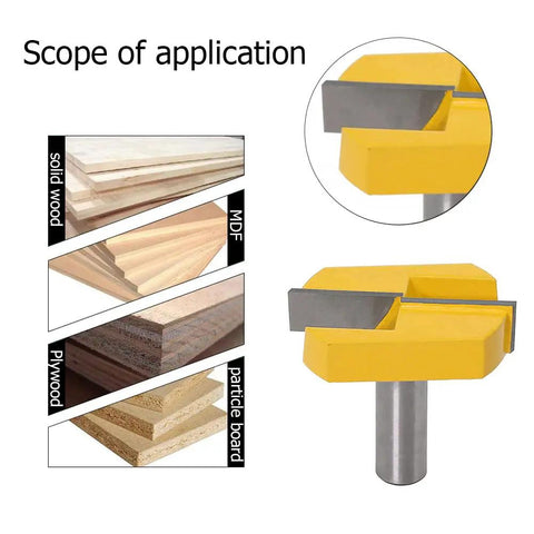 Beefy Spoilboard Surfacing Router Bit With Half Inch Shank Two And A Quarter Inch Diameter for Slab Flattening, solid wood usage