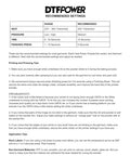 DTFPower recommended settings chart for printing with Instant Hot Peel Cold Peel DTF Transfer Paper Roll 13 Inch X 328 Feet.