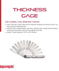 Tempered Steel Thickness Gauge With 13 Straight Leaves For Carpenters And DIY Home Improvement, 1/2 X 4 1/2 Inch Blade