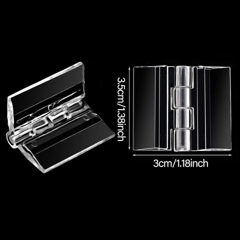 12 Pack Acrylic Clear Self Adhesive Small Hinges 35x30mm Piano Style Hinges durable rust resistant