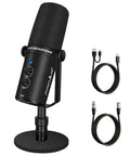 Dynamic XLR USB Microphone for Podcasting and Streaming All Metal Studio Mic Kit With Noise Canceling USB C Port Cardioid Pickup Pattern