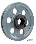 Beefy Cast Iron Six Inch Single Groove Pulley For A Section 4L Belts With One And Three Eighths Inch Bushing Fits One And Three Eighths Inch Shaft