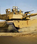 1/72 M1A2 SEP Abrams TUSK II Ready To Assemble Model Kit With Photo Etched Parts in action on battlefield, side view