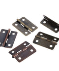 Top Shelf Vintage Cabinet Hinges For Wood Boxes And Doors 10 Pack Solid Metal Hardware with 25 by 18mm brackets in antique finish.