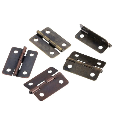 Top Shelf Antique Cabinet Hinges 10 Pack With Hella Sturdy 25 By 18 Millimeter Build showing assorted antique finish hinges.