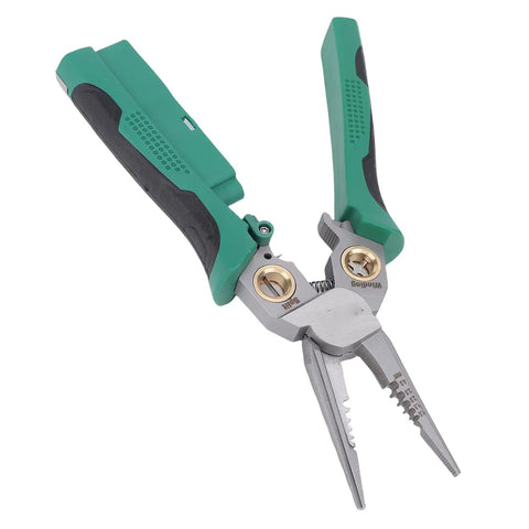 Top Shelf Electrician Wire Stripper And Crimping Pliers With Built In Voltage Tester, Heavy Duty Cable Cutter with ergonomic grip.