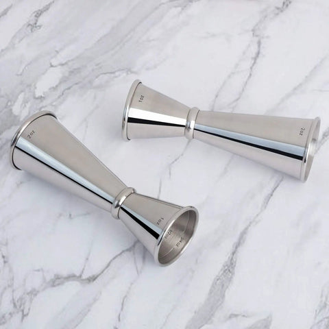 Double Head Cocktail Jigger For Bartending With Inside Measurements Japanese Grade 304 Stainless Steel Barware 1 Oz And 2 Oz