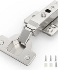 2 Pack 120 Degree Full Overlay Frameless Soft Close Cabinet Hinges Euro Concealed 45mm Easy Mounting Base 3D Adjustable Clip On Plate