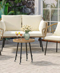 Straight Up Heavy Duty Metal Furniture Legs With Smooth Roll Caster Wheels Four Pack Table Risers on a wooden table in a outdoor setting.