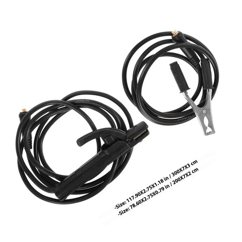 Heavy Duty Welding Holder And Ground Clamp Set Perfect For Mma Machines With Sturdy Connectors For Versatile Metal Fabrication. 2 cables included.