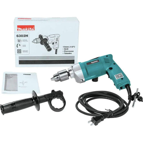 Heavy Duty Half Inch Corded Drill With 6.5 Amp Motor And Variable Speed 0 To 550 RPM Built For Continuous Drilling accessories