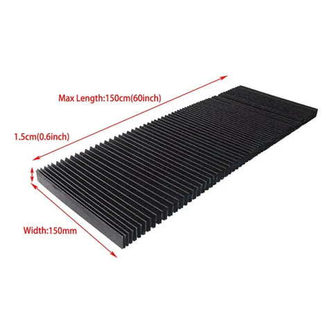 Heavy Duty Dust Shield Cloth For Milling Machines, Three Proof Flat Accordion Bellows Cover, CNC Guard, 150mm Fit