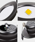 Close-up view of WKNHHL Recessed Lighting Housing Trim Kits Ultra Thin Aluminum Recessed Downlight, showcasing design and LED chip.