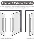 Illustration of Wooden Door Handle Set Push Pull H Shape Grip for Entry Doors Easy Install with Hardware Included Back to Back